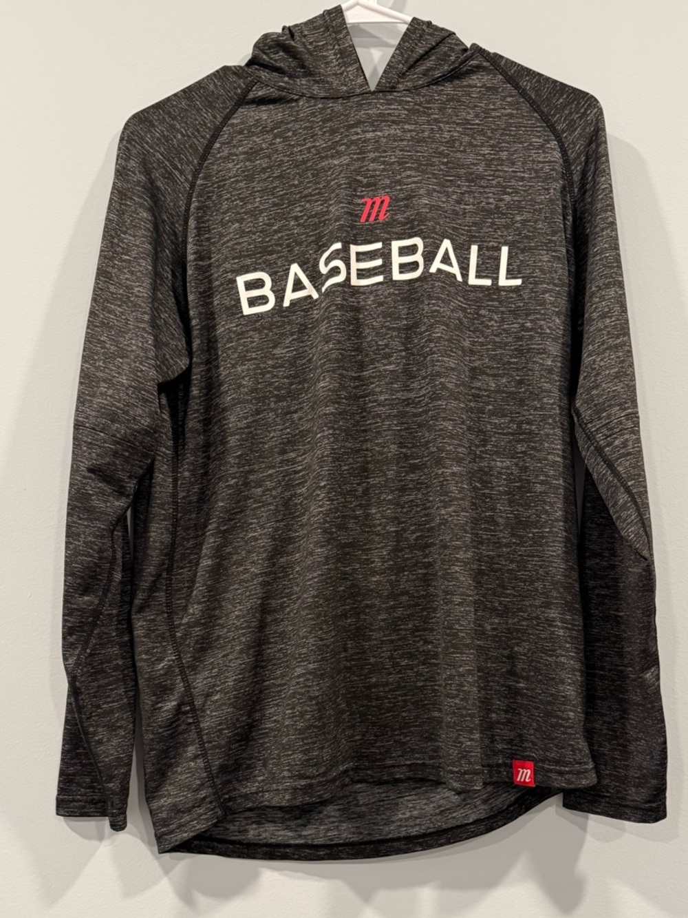 Baseball Hooded Long Sleeve Top - Dark Gray